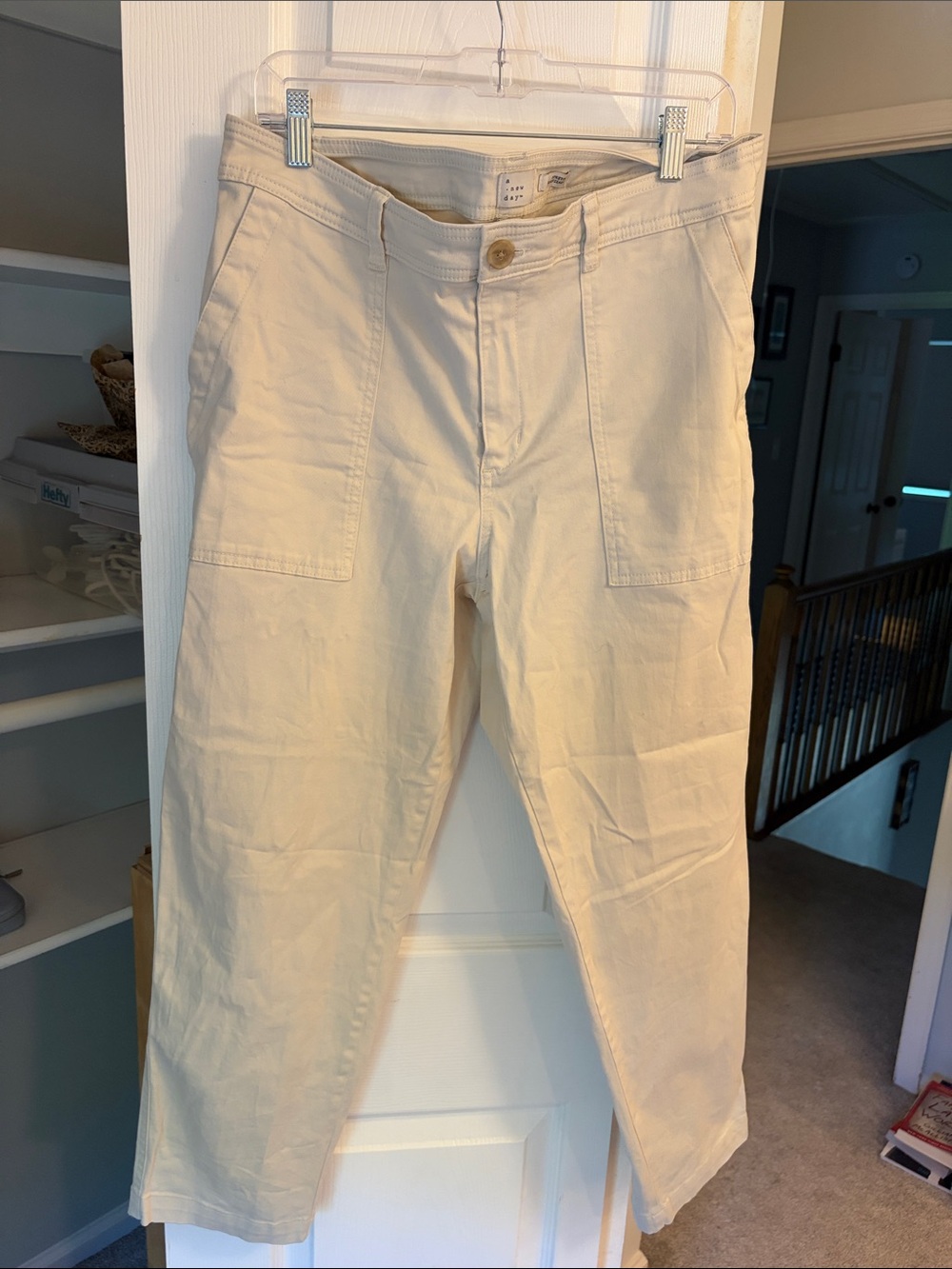 a new day Cream Utility Chinos with Front Patch Pockets